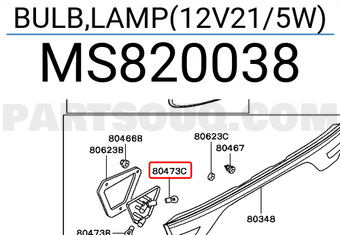 Mitsubishi MS820038 BULB,LAMP(12V21/5W)