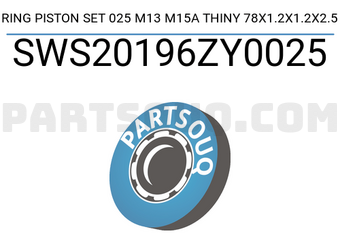 NPR SWS20196ZY0025 RING PISTON SET 025 M13 M15A THINY 78X1.2X1.2X2.5