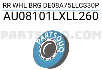 NSK AU08101LXLL260 RR WHL BRG DE08A75LLCS30P
