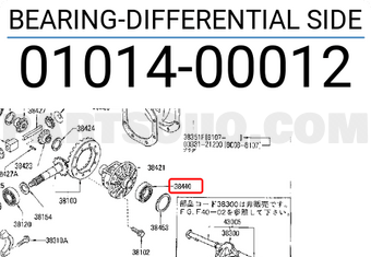 Nissan 0101400012 BEARING-DIFFERENTIAL SIDE