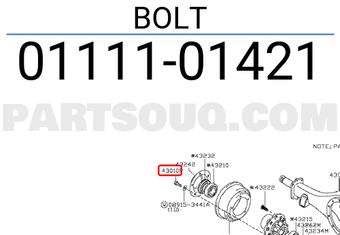 Nissan 0111101421 BOLT