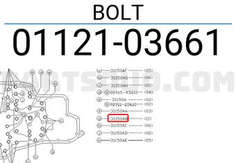 Nissan 0112103661 BOLT