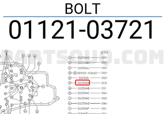 Nissan 0112103721 BOLT