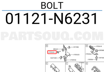 Nissan 01121N6231 BOLT