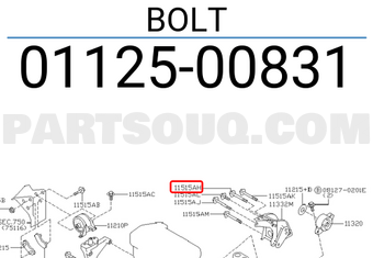 Nissan 0112500831 BOLT
