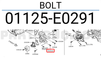 Nissan 01125E0291 BOLT