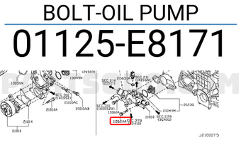 Nissan 01125E8171 BOLT-OIL PUMP
