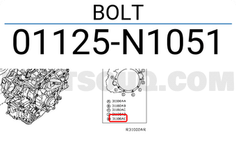 Nissan 01125N1051 BOLT