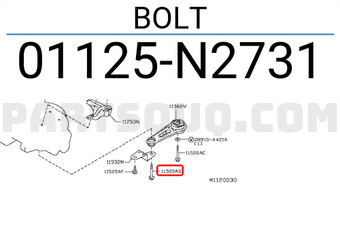 Nissan 01125N2731 BOLT