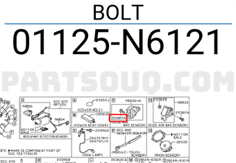 Nissan 01125N6121 BOLT