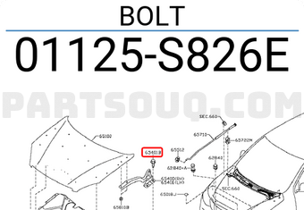 Nissan 01125S826E BOLT