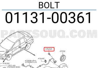 Nissan 0113100361 BOLT