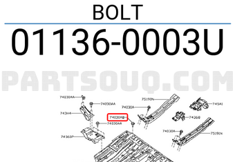 Nissan 011360003U BOLT