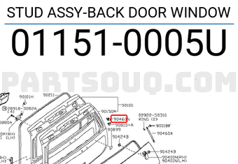 Nissan 011510005U STUD ASSY-BACK DOOR WINDOW