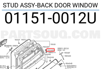 Nissan 011510012U STUD ASSY-BACK DOOR WINDOW