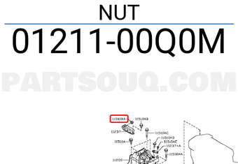 Nissan 0121100Q0M NUT