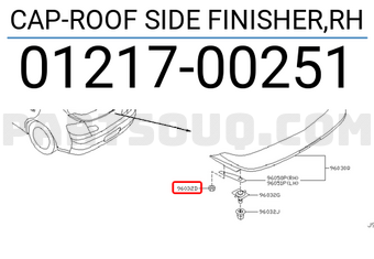 Nissan 0121700251 CAP-ROOF SIDE FINISHER,RH