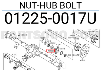 Nissan 012250017U NUT-HUB BOLT
