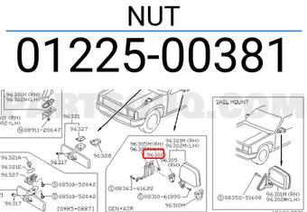 Nissan 0122500381 NUT