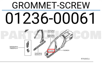 Nissan 0123600061 GROMMET-SCREW