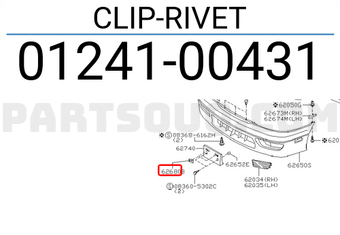 Nissan 0124100431 CLIP-RIVET