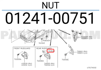Nissan 0124100751 NUT