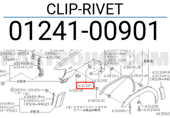 Nissan 0124100901 CLIP-RIVET