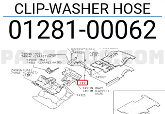 Nissan 0128100062 CLIP-WASHER HOSE