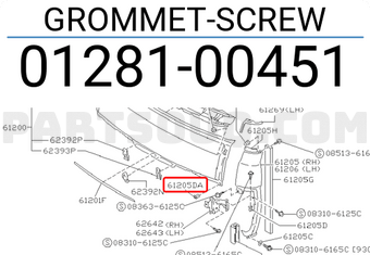 Nissan 0128100451 GROMMET-SCREW