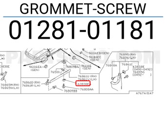 Nissan 0128101181 GROMMET-SCREW