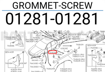 Nissan 0128101281 GROMMET-SCREW