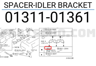 Nissan 0131101361 SPACER-IDLER BRACKET