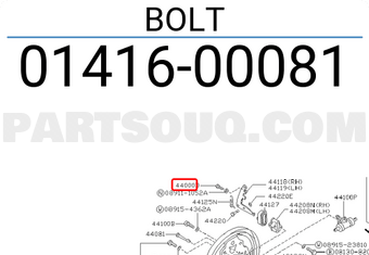 Nissan 0141600081 BOLT