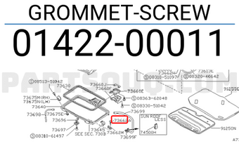 Nissan 0142200011 GROMMET-SCREW