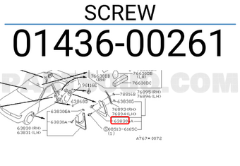 Nissan 0143600261 SCREW