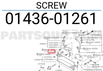 Nissan 0143601261 SCREW