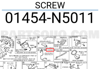 Nissan 01454N5011 SCREW
