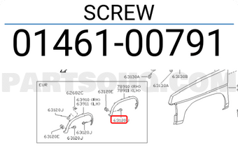 Nissan 0146100791 SCREW