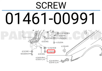 Nissan 0146100991 SCREW