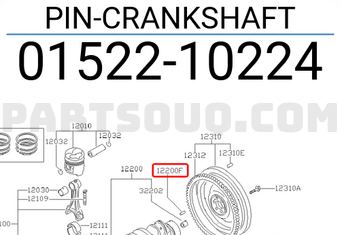 Nissan 0152210224 PIN-CRANKSHAFT