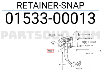 Nissan 0153300013 RETAINER-SNAP