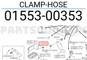 Nissan 0155300353 CLAMP-HOSE