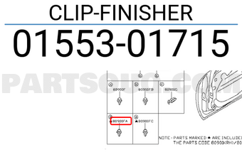 Nissan 0155301715 CLIP-FINISHER