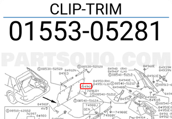 Nissan 0155305281 CLIP-TRIM