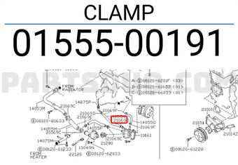 Nissan 0155500191 CLAMP