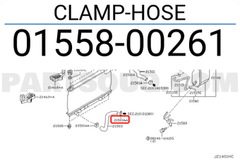 Nissan 0155800261 CLAMP-HOSE