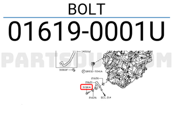 Nissan 016190001U BOLT