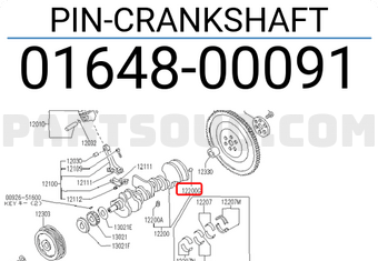 Nissan 0164800091 PIN-CRANKSHAFT