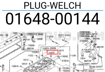 Nissan 0164800144 PLUG-WELCH