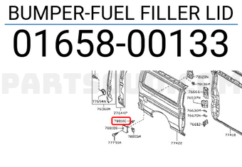 Nissan 0165800133 BUMPER-FUEL FILLER LID